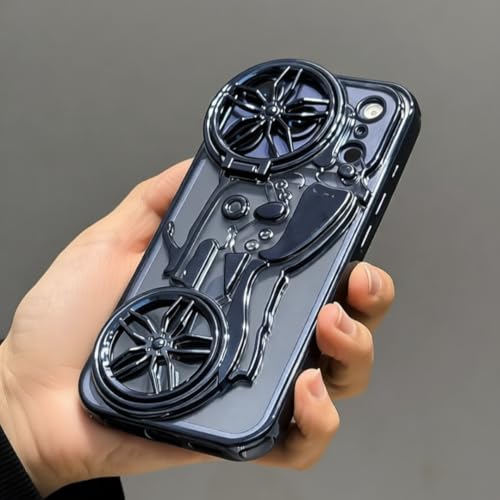 RNOZX For iPhone 14 Plus�p �o�C�N�p�t���b�v�����Y�z���_�[�t�������P�[�X ���b�L�ϏՌ��J�o�[�iFor iPhone 14 Plus�p/�u���[�j