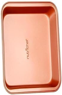 NutriChef 9-inch Copper Square Cake Pan, Non-Stick Coated Layer Surface, Great for Food Preparation, Serving, Pastry Dessert Baking, Used for Model NCBSCC54