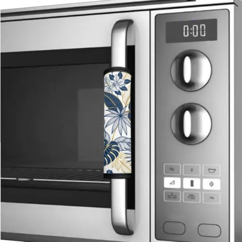 Image of Refrigerator Door Handle Covers Set of 6 Kitchen Electrical Appliance Decor Handles Keep Clean Anti-Slip Fridge Accessories Home Decor, Hawaii Floral Monstera Leaf
