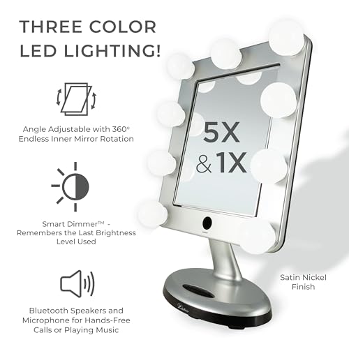 Espejo de Maquillaje LED Zadro Melrose Bluetooth 5X/1X miniatura 3