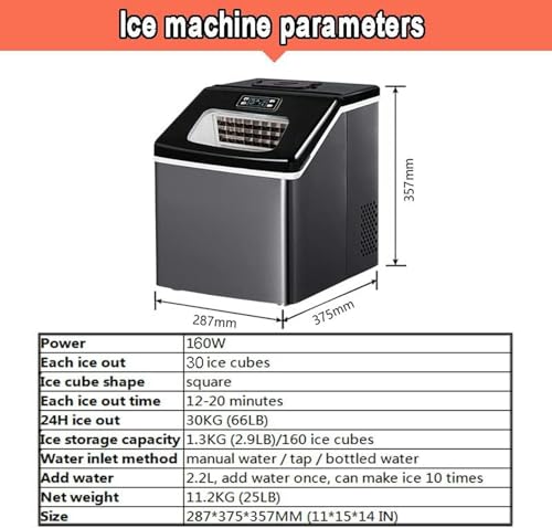 Fabricadora de hielo portátil para encimera de 66LB/24H miniatura 7
