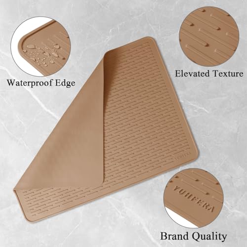 Image of YUHFERA Stove Top Cover for Electric Stove - Silicone Stove Mat for Glass Top, Glass Cooktop Protector, XL Dish Drying Mats For Kitchen,Oven Covers for Electric Stove (Caramel,28 x 20)