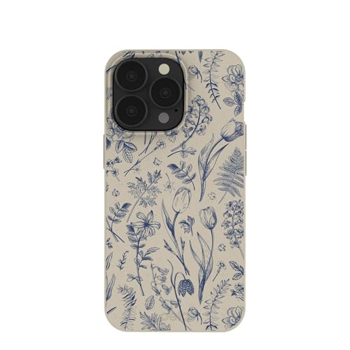 Pela | Phone Case Compatible with iPhone 13 Pro | Limited Edition | Supports Wireless Charging | Cute Eco Friendly | Indigo Bouquet - image 1