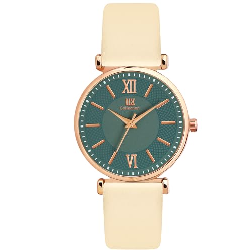 Image of IIK COLLECTION Watches for Women Round Dial |Analogue Quartz Movemnet Ladies Watch|Long Battery Life|Leather Bracelet Strap|Buckle Lock Clasp Safety Watches for Girls