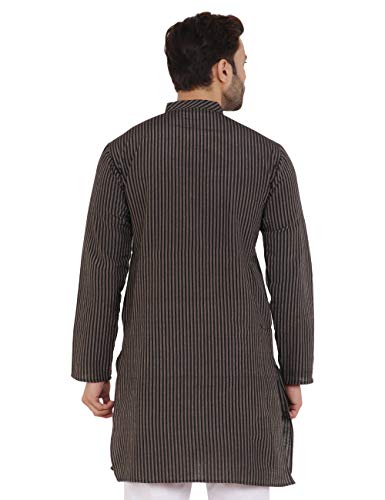Image of LATEST CHIKAN Men's Cotton Blend Regular Striped Kurta