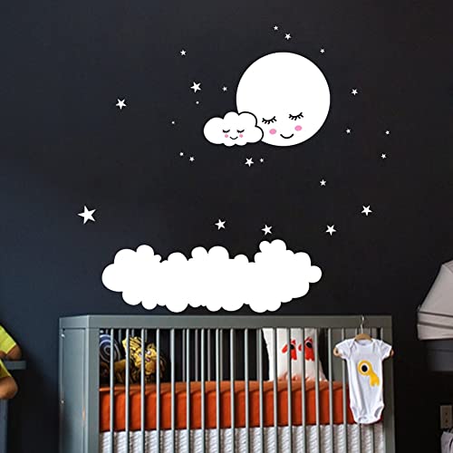Décoration chambre bébé stickers muraux lune pour nuits douces