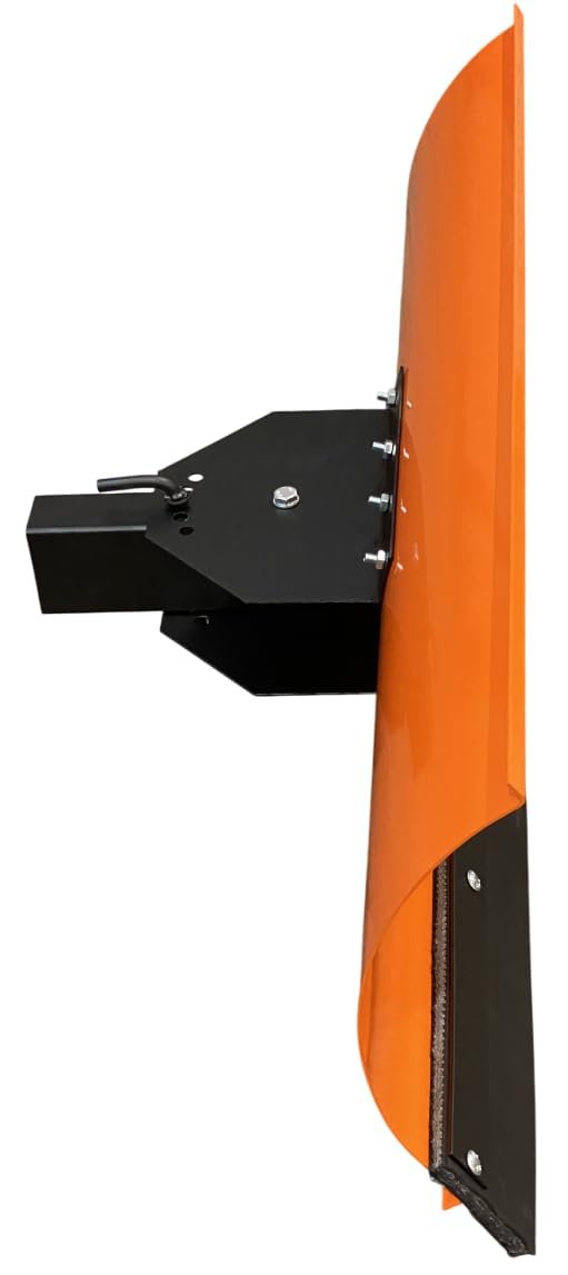 SRM Design Schneeschieber Schneeschild Schneepflug Räumschild Universal für Einachser und Rasentraktor Orange Breite 125 cm x Höhe 40 cm 5-stufig schwenkbar verstellbar