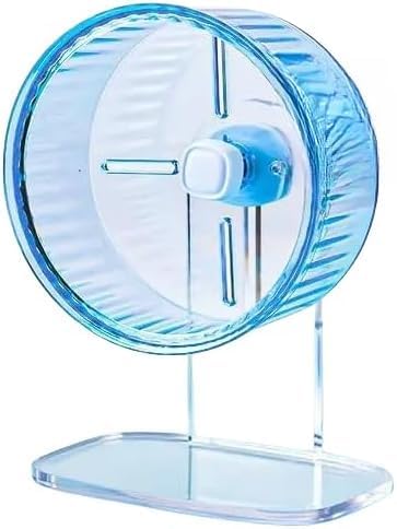 ミニハリネズミ ハムスター 小動物用 静音回し車 壁掛けランニングホイール 安全設計 丈夫 アクリルスタンド付き サイレントホイール 18cm パープル (直径 23cm+アクリルスタンド,ブルー)