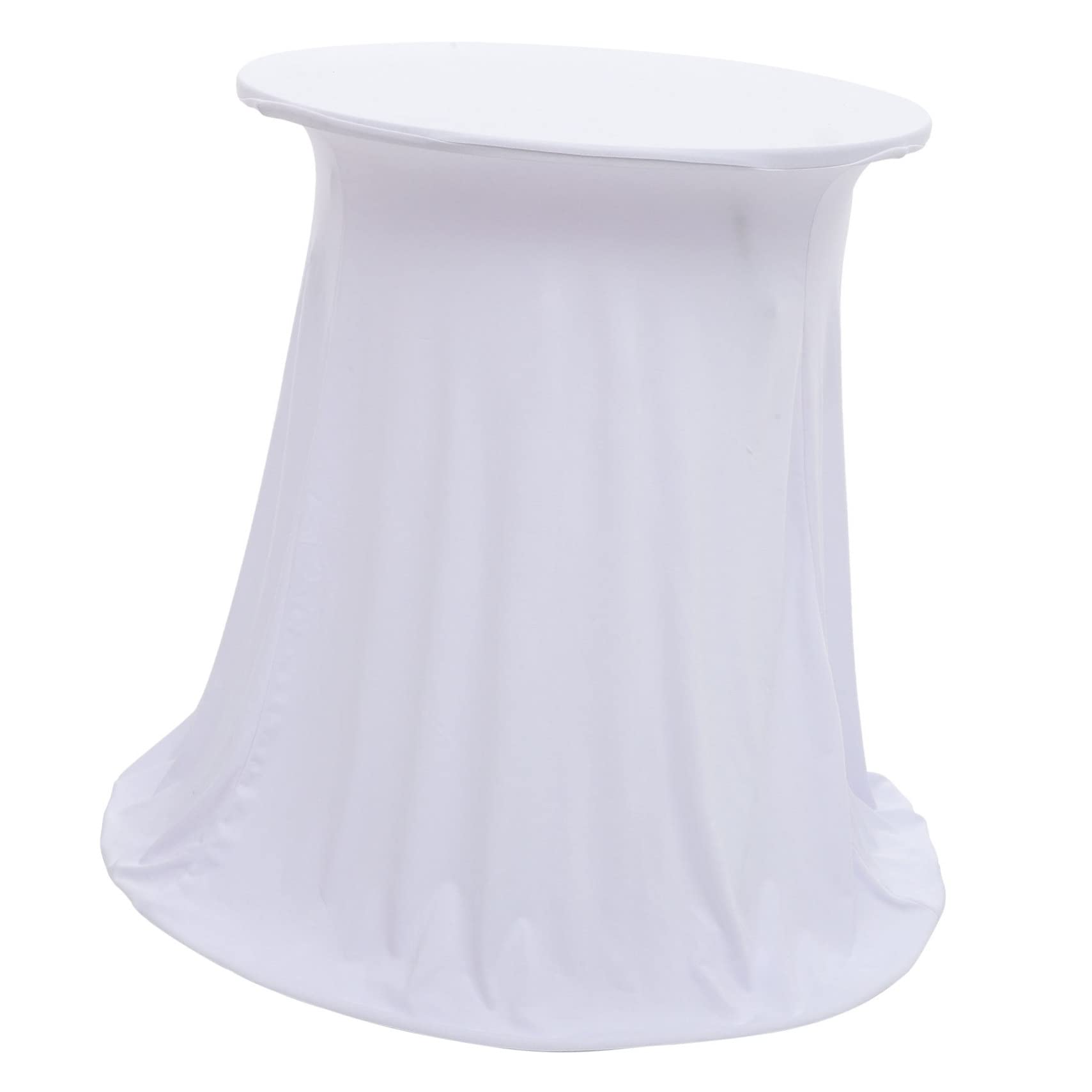 Nappe extensible blanche en polyester de qualité supérieure pour table haute ronde