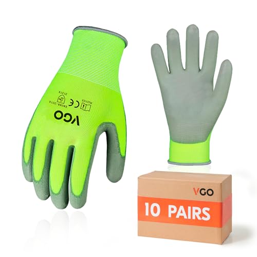 Vgo Guanti da Lavoro Nitrile Taglia 8/M, 10 paia