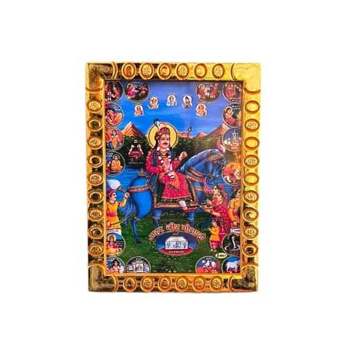 Image of Jaharveer Goga Ji Maharaj Photo Frame | Table Top Pooja Frame (12.5x9 Cm)| Religious Spiritual Decor