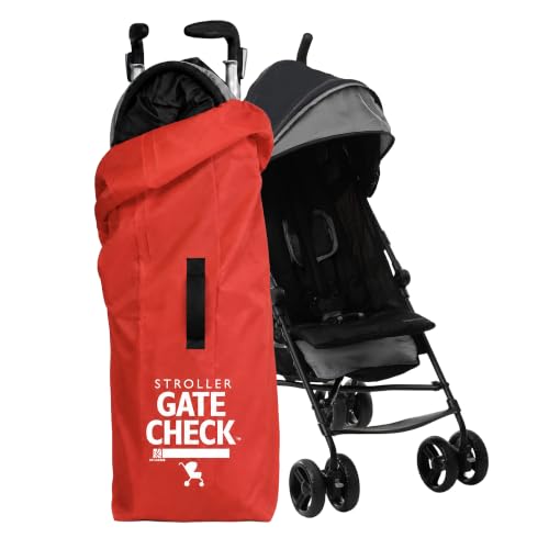 Image of J.L. Childress Gate Check Bag for Umbrella Strollers - Travel Bag for Airplane, Fits Most Single Umbrella Baby Strollers, Airport Accessories for Gate Check, Flying Essentials - Red