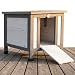 Mucola Katzenhaus Katzenhütte Outdoor Winterfest mit Rampe 50x45x43 cm Grau