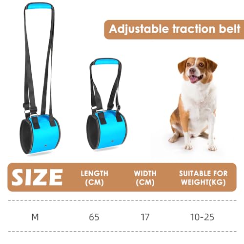 MHwan Tragehilfe Hund, Hundefreundliches blaues Design mit Verstellbarer tragegurt Hund, die behinderten und älteren Hunden beim Spazierengehen sicheren Halt bietet, treppenhilfe für Hunde (M)