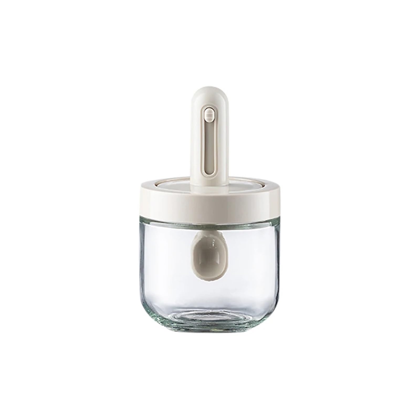 UBOHUZ 2Pcs Telescopic Seasoning Bottle Household Kitchen Box Sub-packed Salt and Spices Storage With Spoon Lid for Salt Sugar Spice Pepper(Beige)