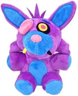 S.M FNAF Plush - Full Characters (8 in/ 20 cm) - Five Nights at Freddy's Plush: Mangle, Bonnie, Nightmare Bear, Chica, Freddy Fazbear, Golden Freddy, Foxy - FNAF Plush - FNAF Fans (Purple Foxy)