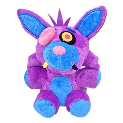 S.M FNAF Plush - Full Characters (8 in/ 20 cm) - Five Nights at Freddy's Plush: Mangle, Bonnie, Nightmare Bear, Chica, Freddy Fazbear, Golden Freddy, Foxy - FNAF Plush - FNAF Fans (Purple Foxy)