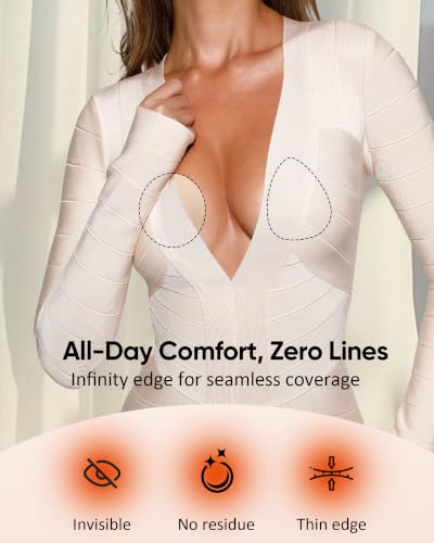 Image of Triangle Nipple Covers For Women Invisible Reusable Sticky Bra | Adhesive-Free Design For Deep V Tops & Dresses, Waterproof Comfort And Everyday Wear