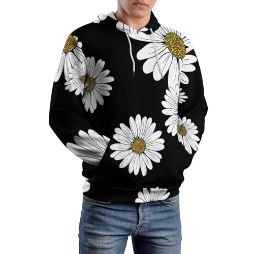 Sweatshirt à capuche Marguerite Blanche UMENG pull unisexe taille S