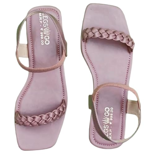 LEGS GO Stylish work Straps flats Fancy Sandal for Women and Girls | Casual | Peach | Size - 10 (B0CLM1YNT2) Amazon Price History, Amazon Price Tracker