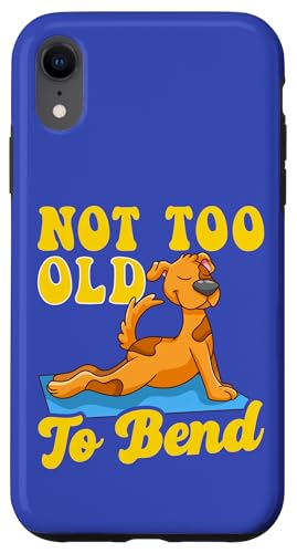 ヨガマットで面白いヨガ犬を曲げるには古すぎないかわいい犬 スマホケース iPhone XR 用