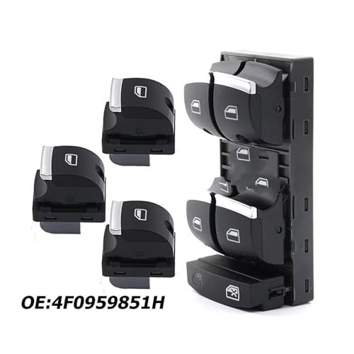 Bouton de lève-vitre bloqué ? Commande chrome 4F0959851H pour Audi A6 Q7 A3