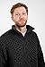 SAOL Aran Sweater for Men's Irish Fishermen Wool Zip Neck Sweater Cardigan Made in Ireland (US, Alpha, Large, Regular, Regular, Charcoal)