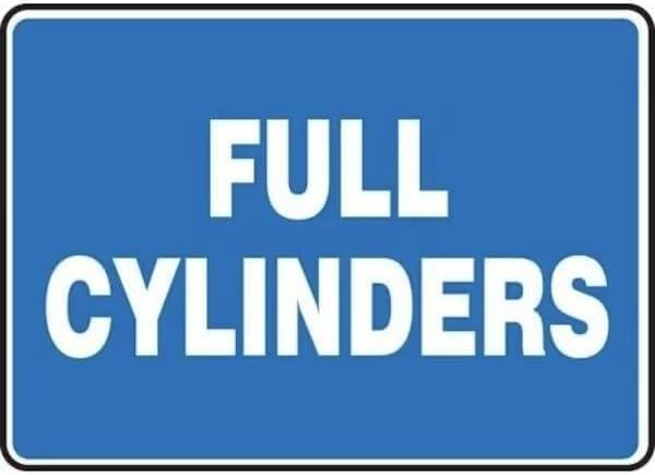 SAFETY SIGN FULL CYLINDERS 10 X 14, Mfr: MCPG599XT-A