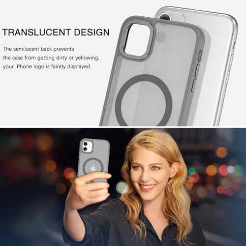 Coque iPhone 11 compatible MagSafe BENTOBEN gris mat - 7