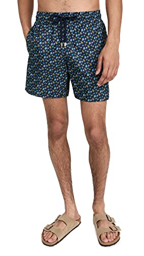 Vilebrequin Bañador Ultraligero Y Plegable con Estampado Micro Ronde Des Tortues Rainbow para Hombre, Azul Marino, L