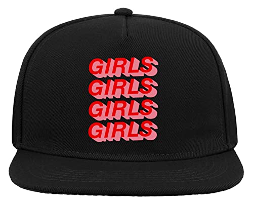 Photo de Générique Girls Girls Girls Girls Red 3D Art Casquette de Baseball à visière Plate Snapback à 5 Panneaux Noir