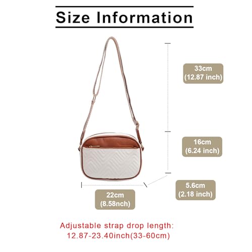 Fashion Crossbody Bags for Women Vegan Leather Quilted Crossbody Purses Shoulder Bag with Wide Strap2