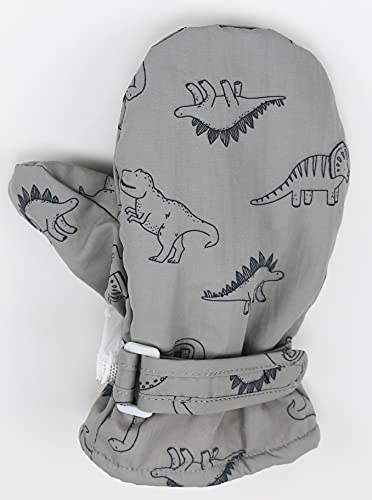 Urban Virgin Infant Baby Toddler Kids Winter Mittnes Lined Fleece Warm Waterproof Ski Snow Gloves For Boys Girls Grey Dino 6-24 Months thumb #3