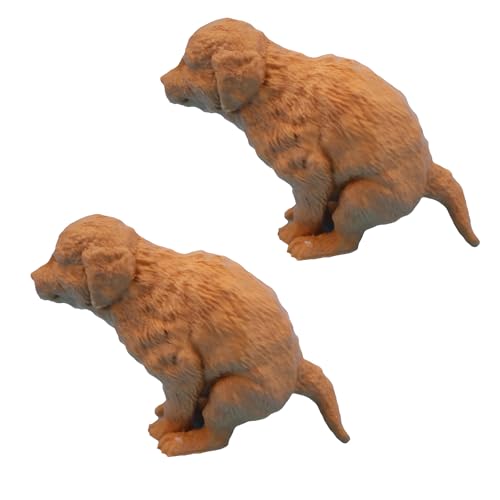 Techbrighten 2 PCS Pooping Dog Butt Toothpaste Topper Hilarious Golden Retriever Cap Dispenser