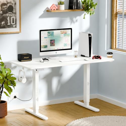 ARTIKEL Artidesk Eco Electric Height Adjustable Table for Office Work & Home-Sit Stand Gaming Desk 80kg Load, Cup Holder, 2 Hooks,Cable Organizer 2Spl