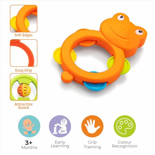 Image of Storio ABS Baby Toys Rattles and Teethers Set for New Born Babies Toddler Infants & Children 5 Pcs-Non Toxic,Multicolor (Pack of 2)
