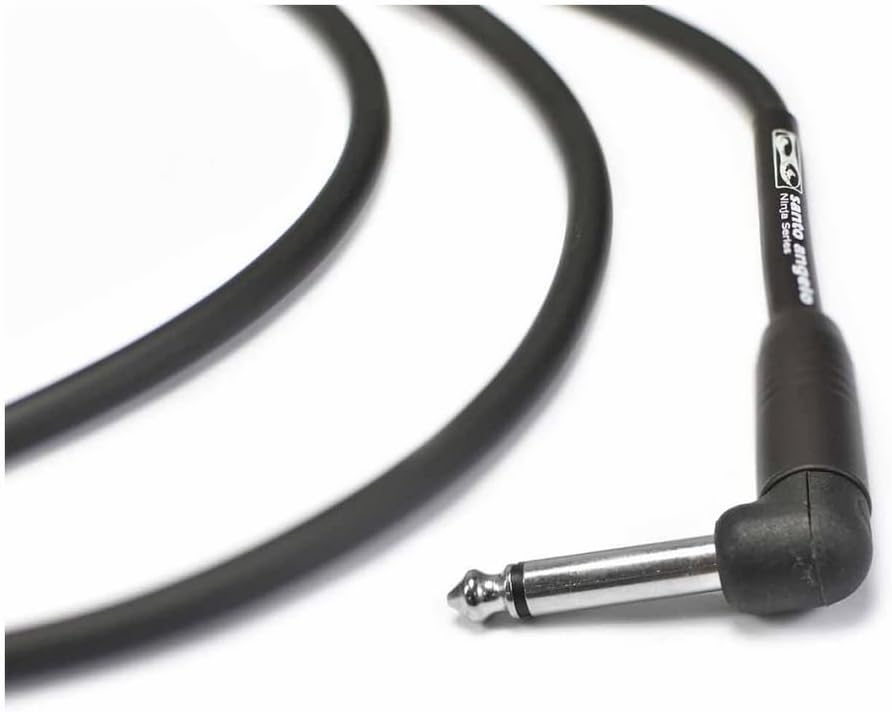CABO DE GUITARRA NINJA L CABLE 0,20 MM CONECTOR P10/P10 90° 10FT 3,05 METRO PRETO - SANTO ANGELO