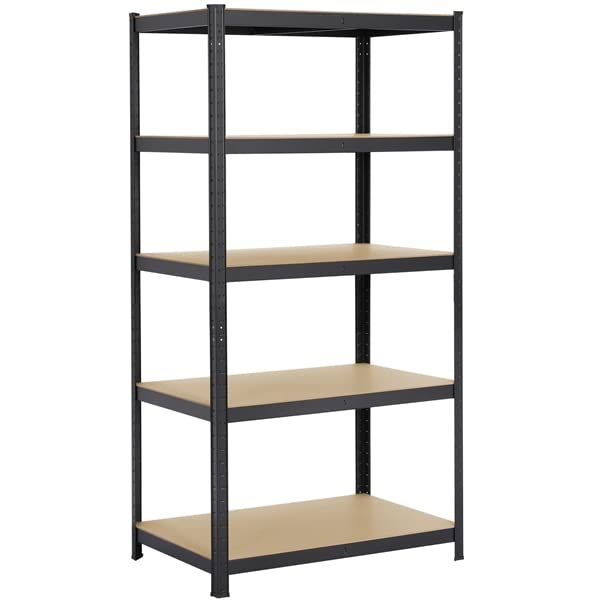 Yaheetech 180 x 90 x 60 cm Étagères Charge Lourde Clipsable Résistant Capacité 875 kg Meuble de Rangement Garage Cuisine Chambre Noir 180 x 90 x 60 cm