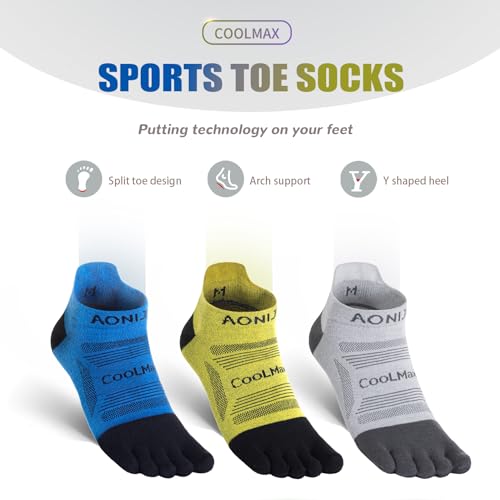 Image of Toe Socks Cool-max Running Socks for Men Women 3 Pairs Athletic Breathable Five Finger Socks