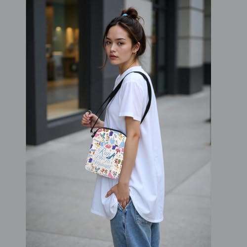 Fairy Tales Carry On Bag Princess Run Like It's Midnight Inspire Crossbody Bag WDW Trip Gift Princess And Mouse Fan Handbag3