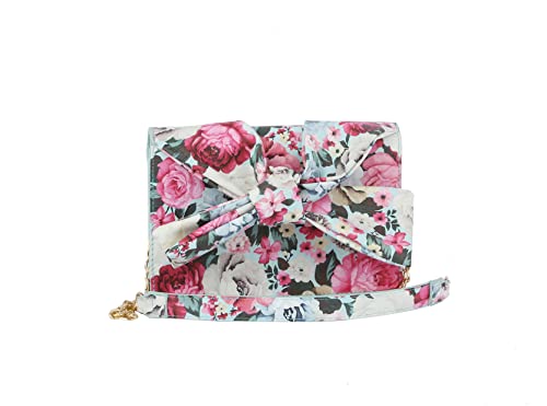 Image of Evening Clutch Messenger Style With Cute Bow Tie Purse Vegan PU Leather Crossbody Shoulder Bag by Handbag Republic