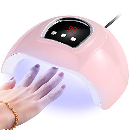 UV LED Nail Lamp,54W Faster Nail Dryer for Gel Polish,Nail Light with 3
