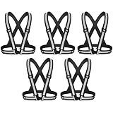 [Ｌ広場] 安全ベスト 反射ベスト 蛍光ベスト 反射バンド 【13色展開】 安全チョッキ 安全バンド 高弾力ベルト 交通警備 サイクリング ジョキング 自転車 バイク 夜間作業服 誘導 ガードマン 工事現場用 夜走るスポーツ 軽量 コンパクト 男女兼用 調節可能 ブラック 5枚入り