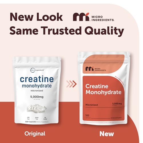 Creatine Monohydrate 5,000mg, 500 Capsules | Pure Creatine Pills – Micronized + Unflavored Powder Source, Easy Absorption | Keto, Non-GMO - Image 2