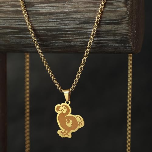 Collier oiseau Dodo bijoux animaux vintage pendentif caoutchouc - 2