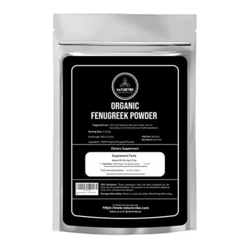Naturevibe Botanicals Organic Fenugreek Seed Powder (8 ounces) - Methi Seeds Ground | Trigonella Foenum Graecum - 100% Pure & Natural [Packaging may vary]