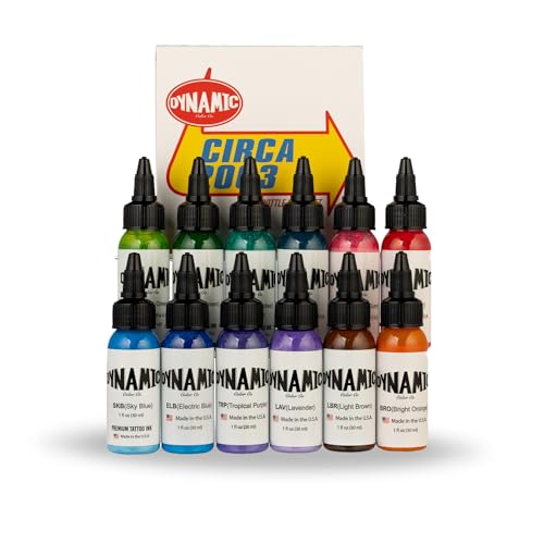 Dynamic Color Co - Circa Color Set 1oz Includes: Electric Blue, Sky Blue, Teal, Turquoise, Bright Orange, Light Brown, Lyme Green, Leaf Green, Tropical Purple, Lavender, Hot Pink, Bubble Gum Pink