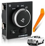 Dacall Headlight Switch Compatible with Ram 1500/2500/3500 (2014 2015 2016 2017 2018), Fog Lamp Instrument Panel Dimmer Switch, Replaces 68146507AA, 68269912AA, 6814507AA