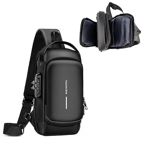 Anti-theft Waterproof Cross body Bags || Sling Bag For USB Charging Port Password Lock With Outdoor Travelling Walking, Gym, Shoulder Bag for Men & Women-picture-10