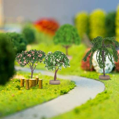 Toddmomy 5 Stück Modellbau Bäume: Miniatur Diorama Modellbau Bäume Kunstbaum Für Miniatur Feengarten Zubehör Modelleisenbahn Landschaft